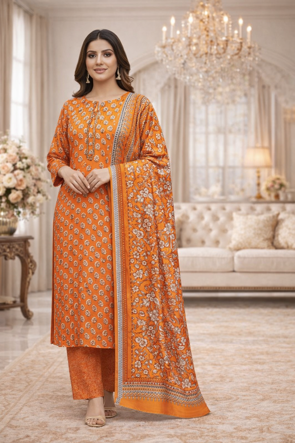 Swiss Lawn Unstitched 3 Piece Suit - A78
