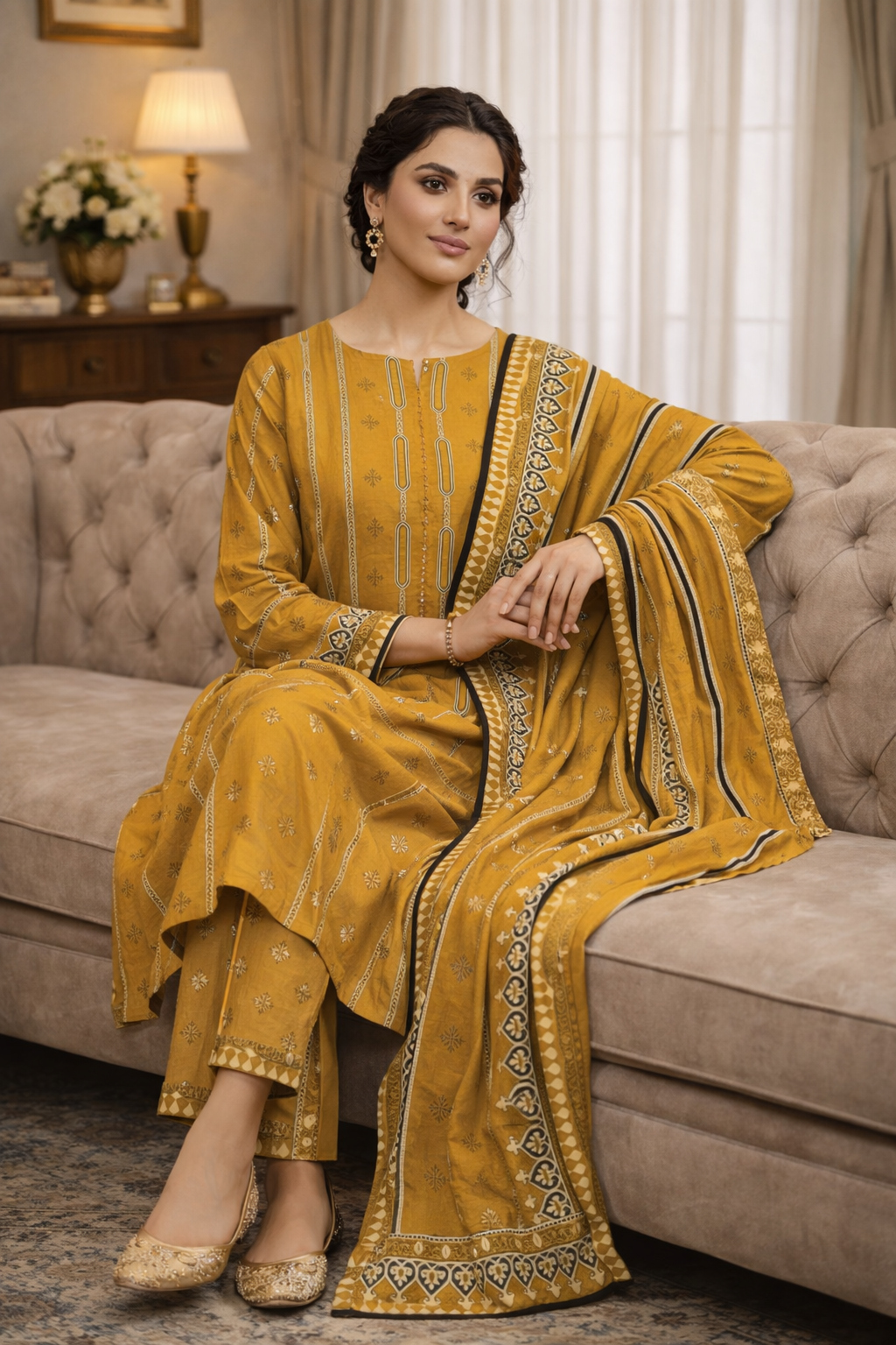 Swiss Lawn Unstitched 3 Piece Suit - A1513