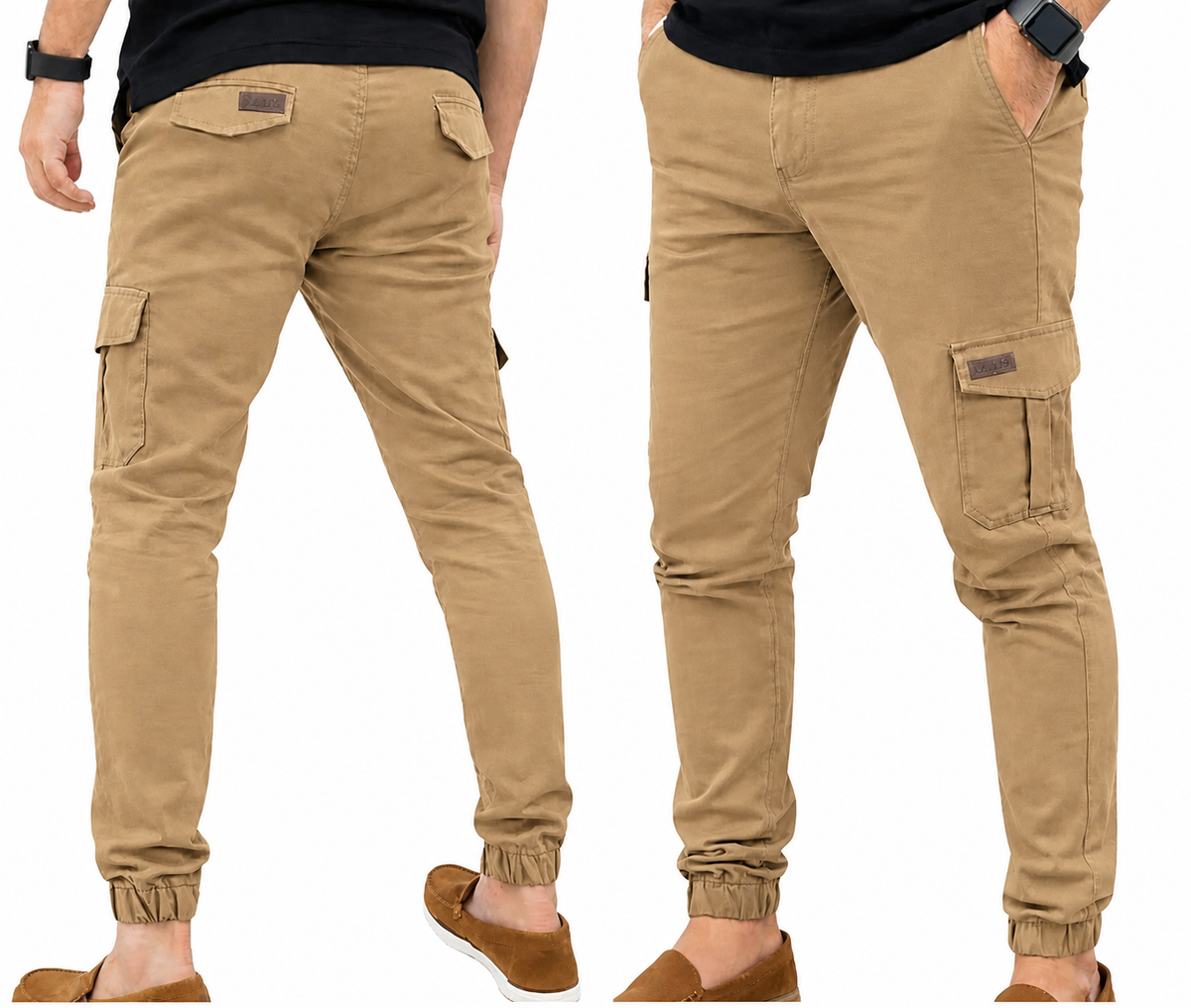 Streachable Camel Crgo 6 Pocket Trouser #1003