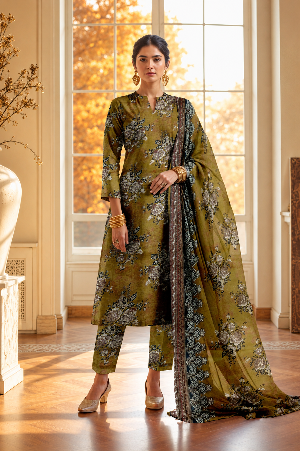 Swiss Lawn Unstitched 3 Piece Suit - A26