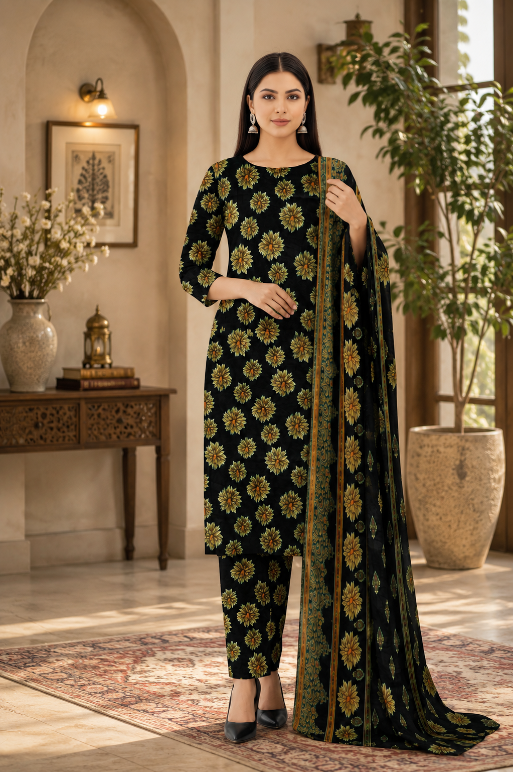 Swiss Lawn Unstitched 3 Piece Suit - A32
