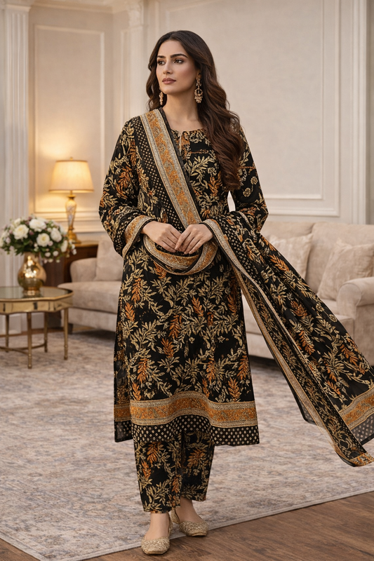 Swiss Lawn Unstitched 3 Piece Suit - A70