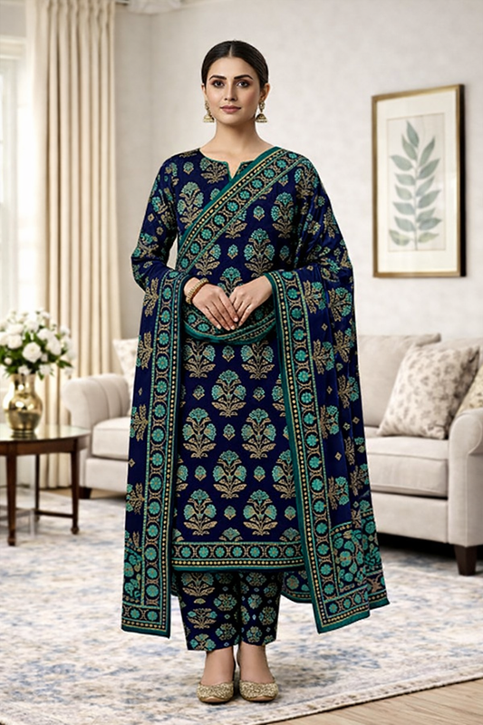 Swiss Lawn Unstitched 3 Piece Suit - A1411