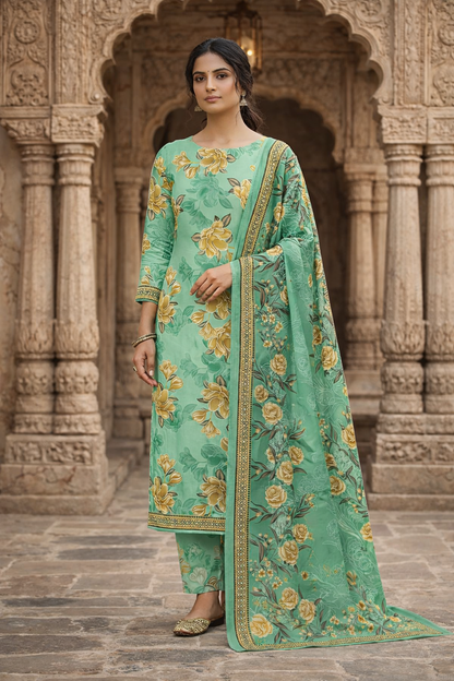 Swiss Lawn Unstitched 3 Piece Suit - A1512