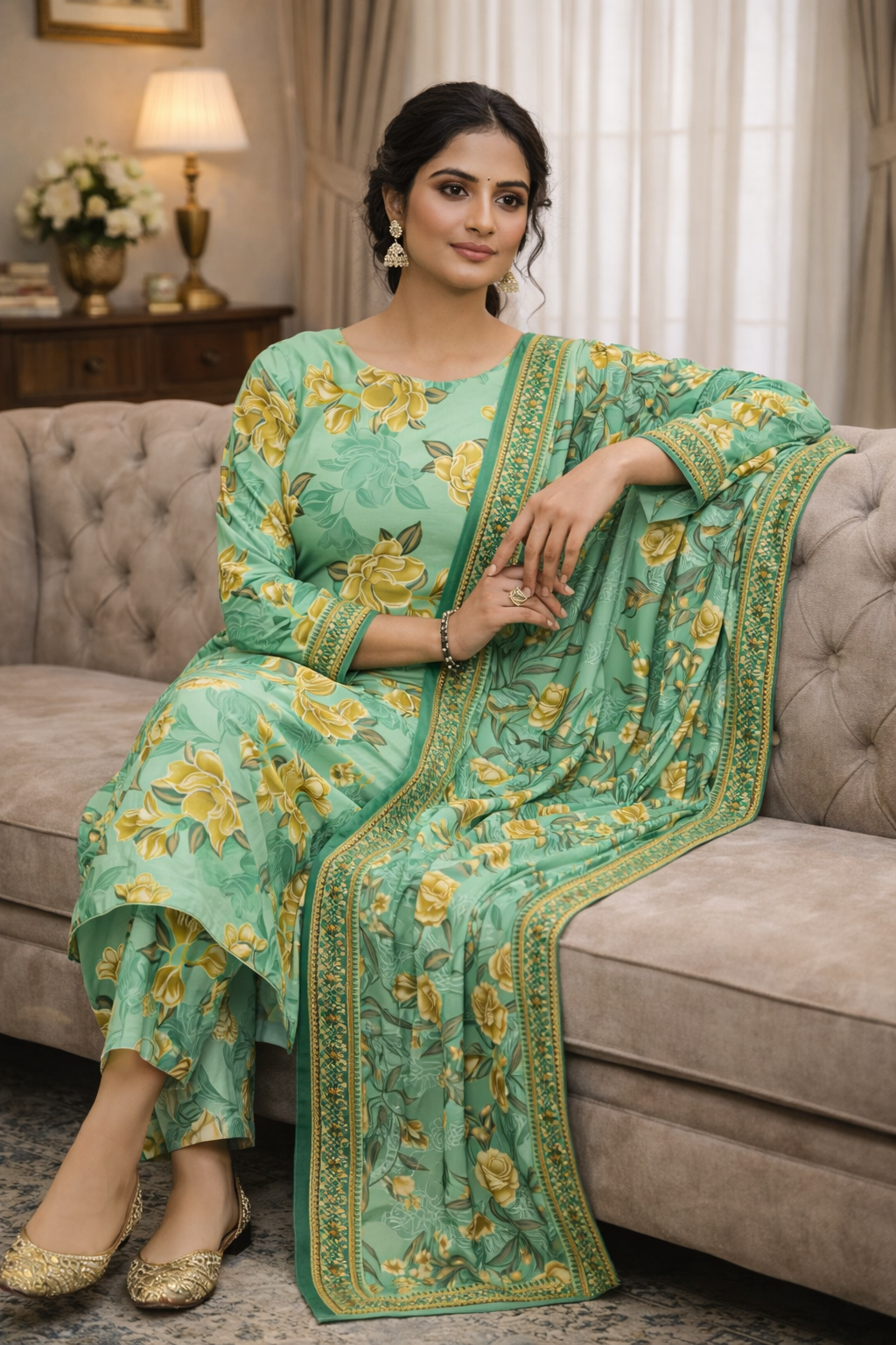 Swiss Lawn Unstitched 3 Piece Suit - A1512