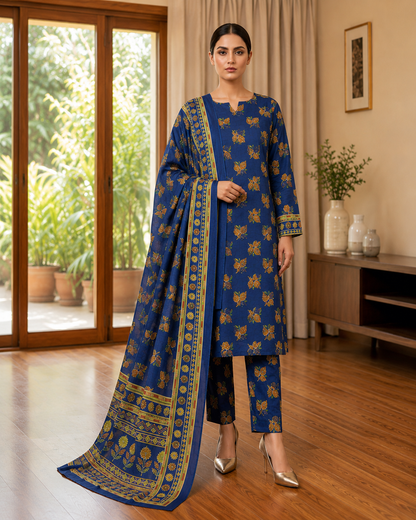 Swiss Lawn Unstitched 3 Piece Suit - A40