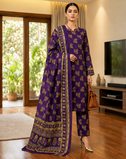 Swiss Lawn Unstitched 3 Piece Suit - A43