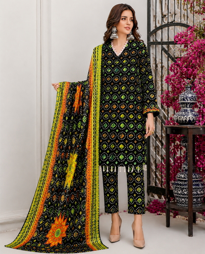 Swiss Lawn Unstitched 3 Piece Suit - A45