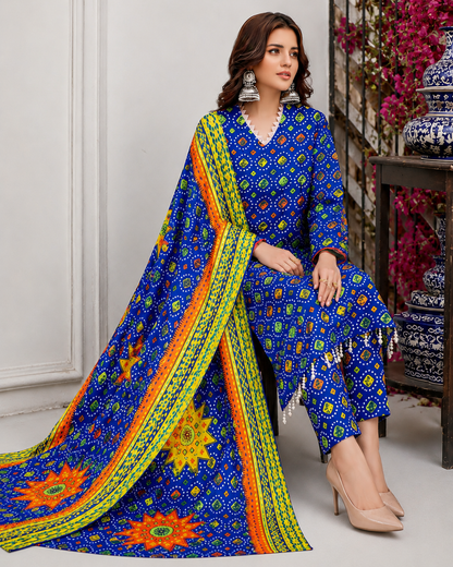 Swiss Lawn Unstitched 3 Piece Suit - A47