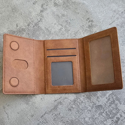 Slim Tri-Fold MagSafe Leather Wallet With Stand