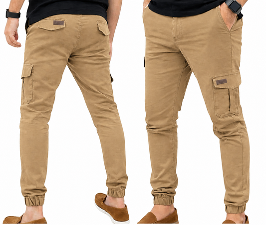 Streachable Camel Crgo 6 Pocket Trouser #1003