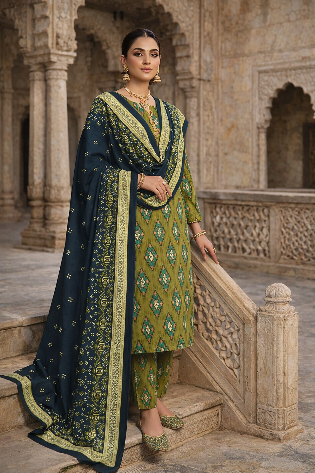 Swiss Lawn Unstitched 3 Piece Suit - A1511