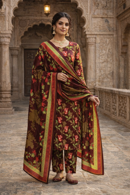 Swiss Lawn Unstitched 3 Piece Suit - A1516