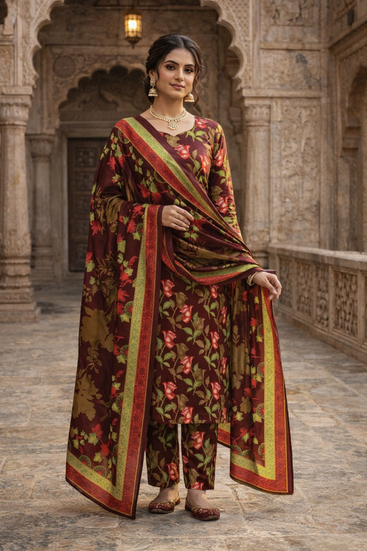 Swiss Lawn Unstitched 3 Piece Suit - A1516