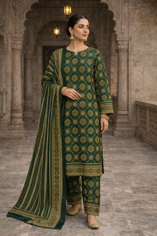 Swiss Lawn Unstitched 3 Piece Suit - A1502
