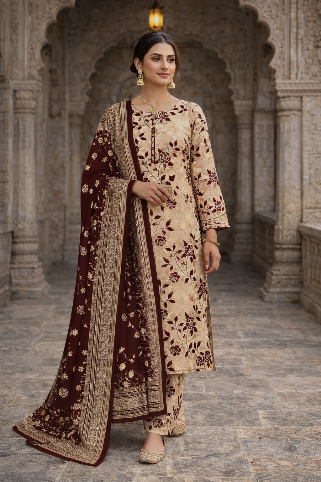 Swiss Lawn Unstitched 3 Piece Suit - A1515