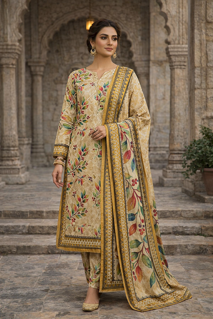 Swiss Lawn Unstitched 3 Piece Suit - A1503