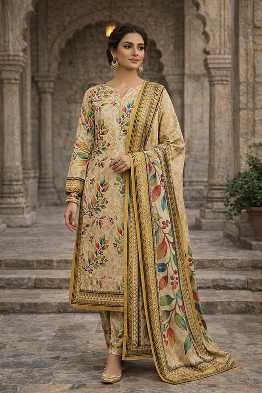 Swiss Lawn Unstitched 3 Piece Suit - A1503