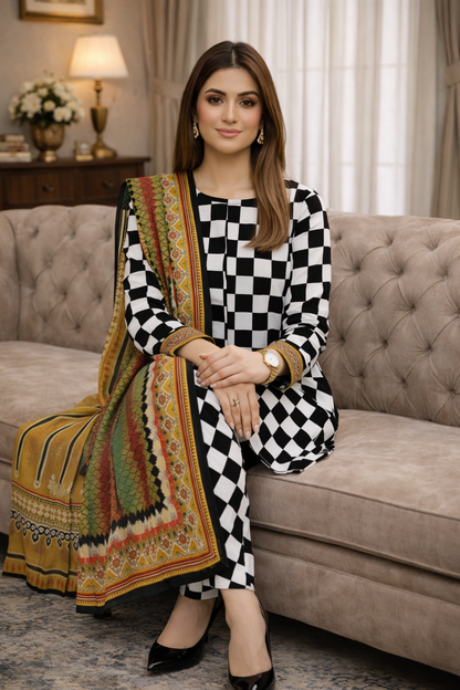 Swiss Lawn Unstitched 3 Piece Suit - A1514
