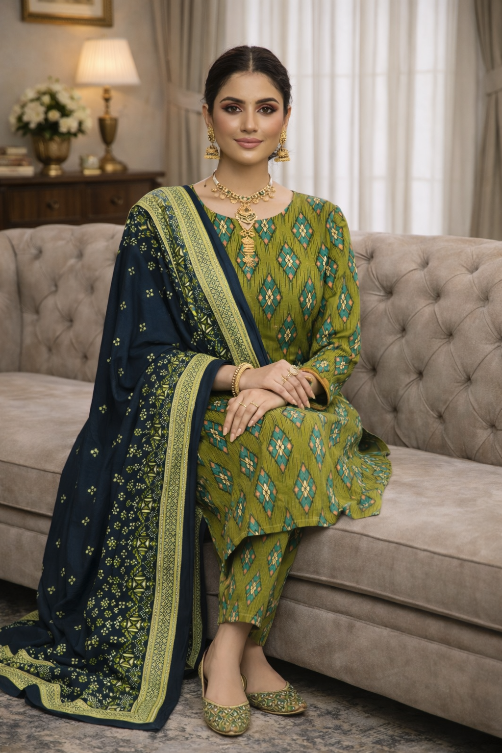 Swiss Lawn Unstitched 3 Piece Suit - A1511