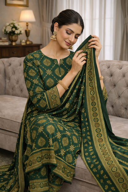 Swiss Lawn Unstitched 3 Piece Suit - A1502