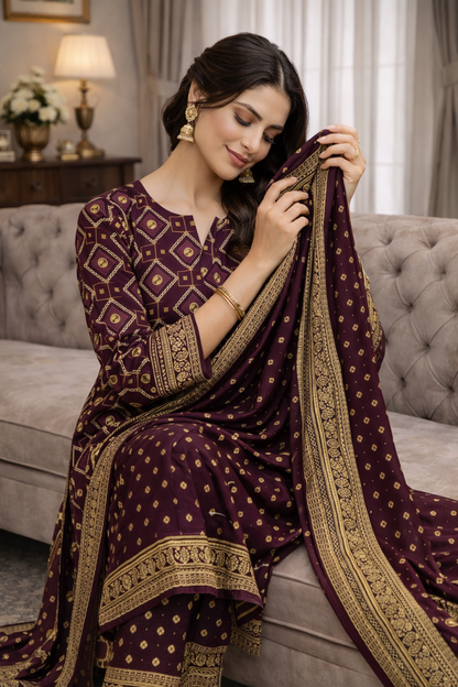 Swiss Lawn Unstitched 3 Piece Suit - A1505