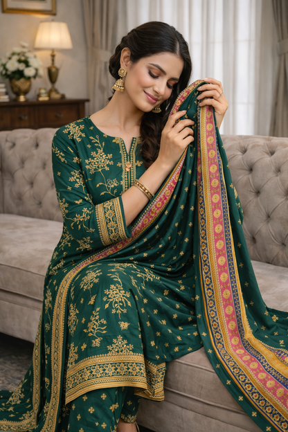 Swiss Lawn Unstitched 3 Piece Suit - A1508