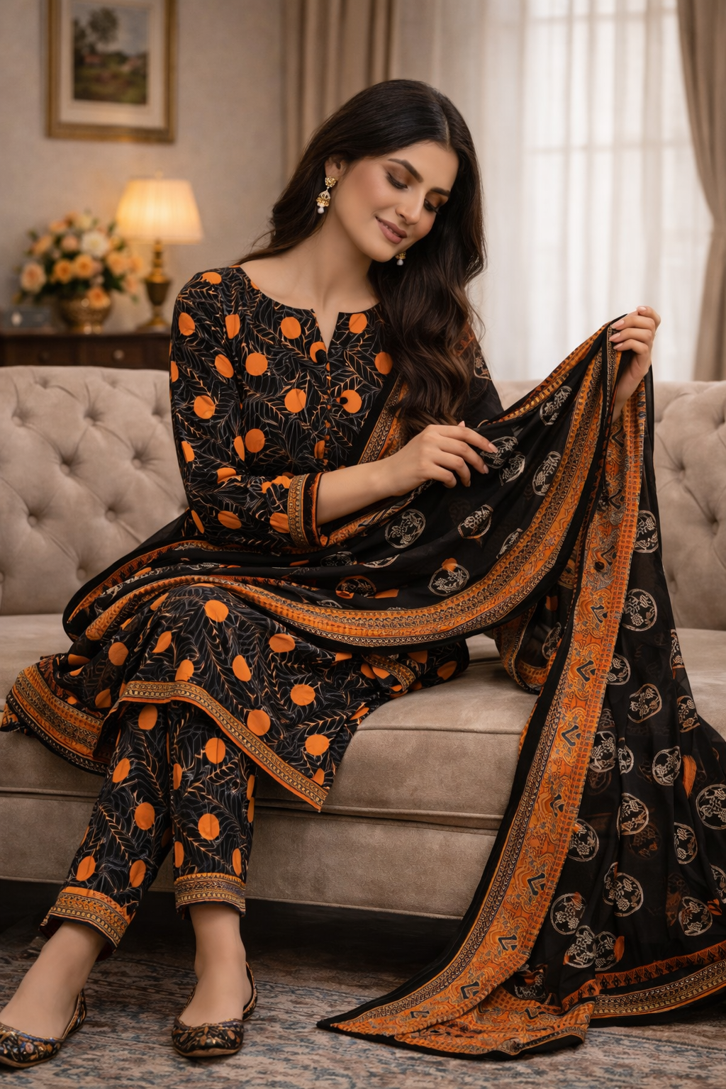 Swiss Lawn Unstitched 3 Piece Suit - A1507