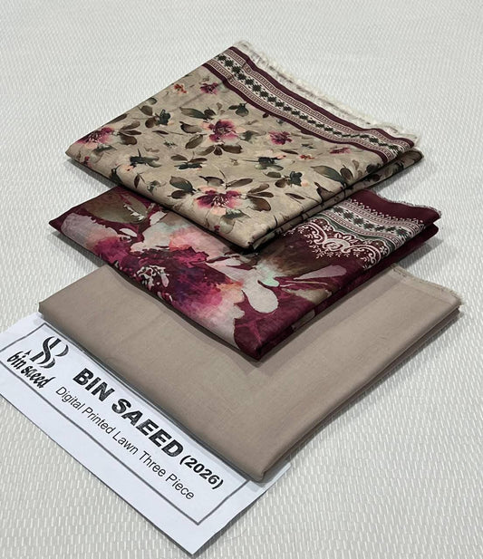 Binsaeed 3Pc Printed Lawn 2026