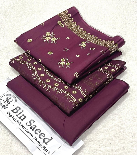 Binsaeed 3Pc Printed Lawn 2026