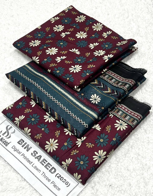 Binsaeed 3Pc Printed Lawn 2026
