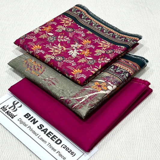 Binsaeed 3Pc Printed Lawn 2026
