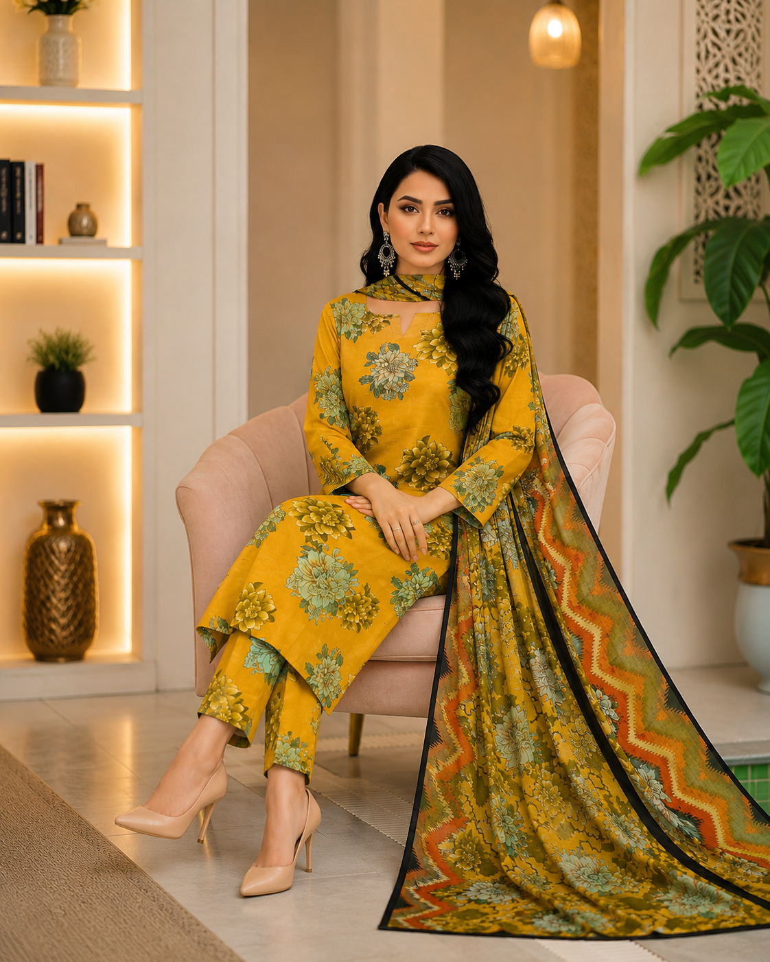 Swiss Lawn Unstitched 3 Piece Suit - A17