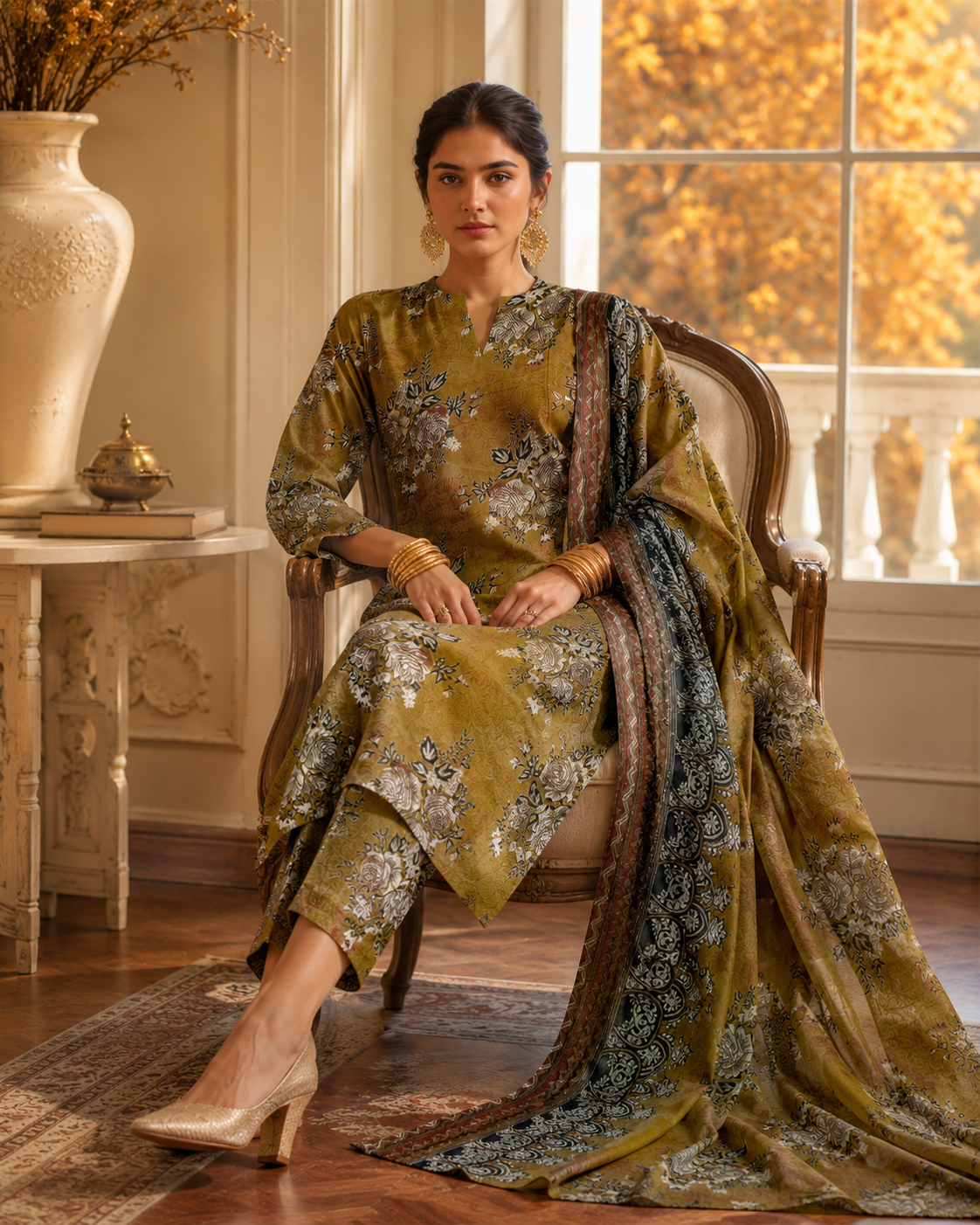 Swiss Lawn Unstitched 3 Piece Suit - A26