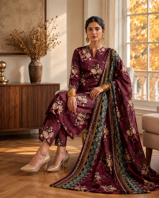 Swiss Lawn Unstitched 3 Piece Suit - A27